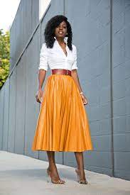 button up pleated skirt